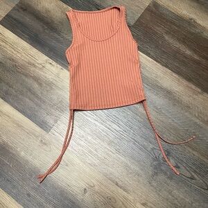 Women's Sleeveless Ribbed Top - Rust